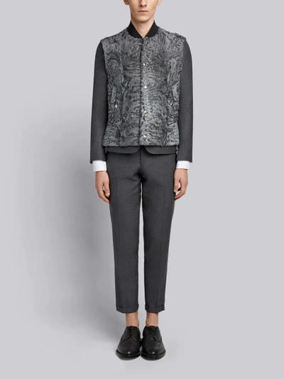 Shop Thom Browne Dyed Karakul Fur Vest In Grey