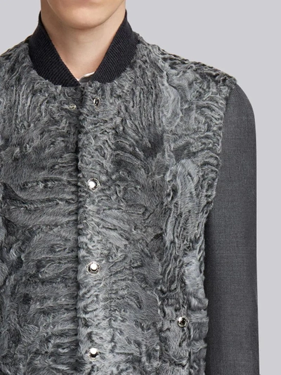 Shop Thom Browne Dyed Karakul Fur Vest In Grey