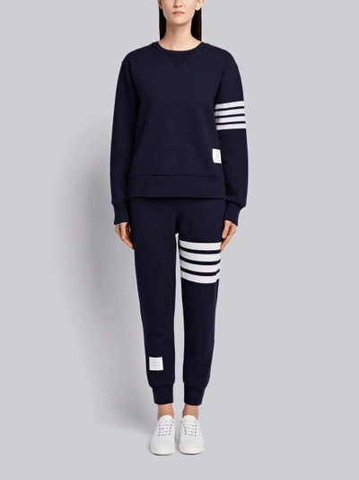 Shop Thom Browne Double-faced Cashmere Crewneck Sweatshirt In Blue