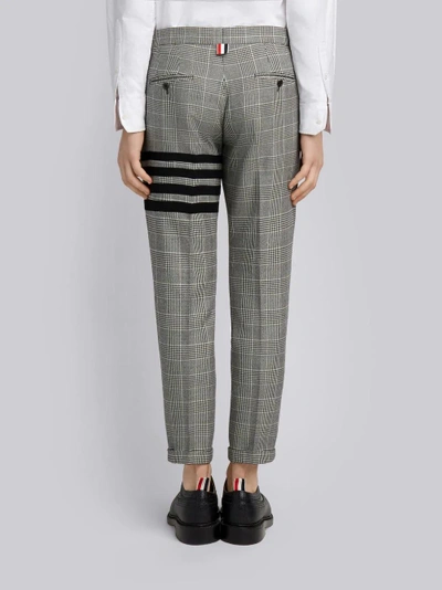 Shop Thom Browne 4-bar Prince Of Wales Heavy Wool Trouser In Black