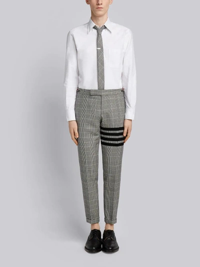 Shop Thom Browne 4-bar Prince Of Wales Heavy Wool Trouser In Black