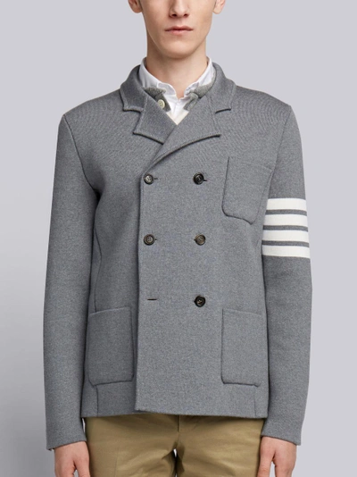 Shop Thom Browne 4-bar Merino Sport Coat In Grey