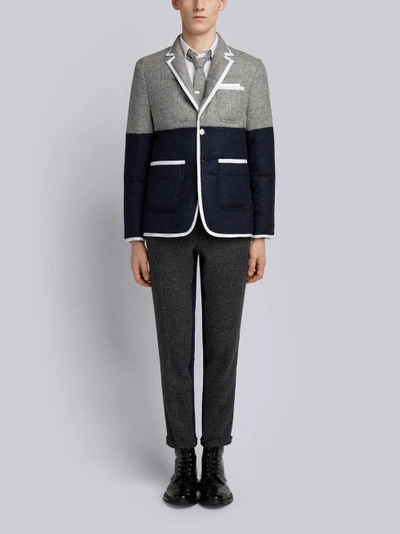 Shop Thom Browne Bicolor Quilted Sack Sport Coat In Grey