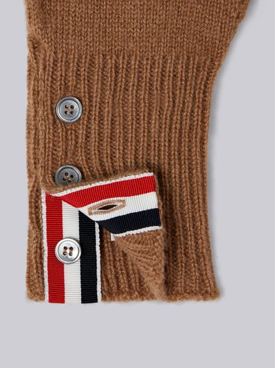 Shop Thom Browne Fingerless Gloves In Camel Hair In Neutrals