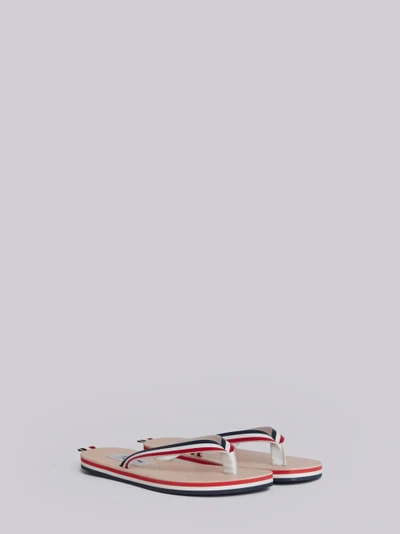 Shop Thom Browne Red, White And Blue Stripe Sandal With Red, White And Blue Sole In Calf Leather In Multicolour