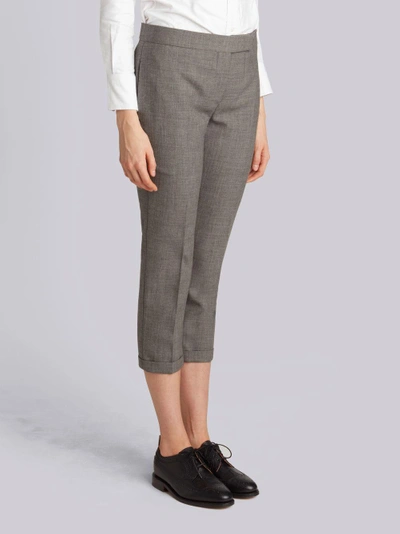 Shop Thom Browne Medium Grey 2-ply Wool Fresco Low-rise Skinny Trouser