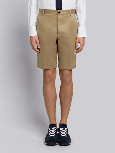 Shop Thom Browne Cotton Twill Unconstructed Chino Shorts In Neutrals