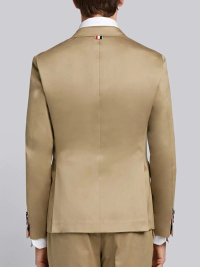 Shop Thom Browne Camel Cotton Unconstructed Single Breasted 4-bar Classic Jacket In Neutrals