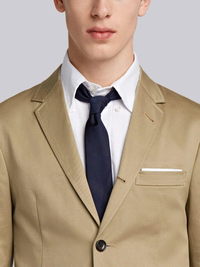 Shop Thom Browne Camel Cotton Unconstructed Single Breasted 4-bar Classic Jacket In Neutrals