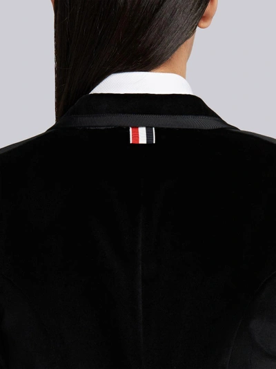 Shop Thom Browne Tonal Grosgrain-tipped Tailcoat In Velvet In Black