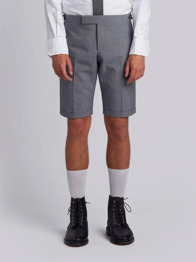Shop Thom Browne Low Rise Skinny Shorts In Grey
