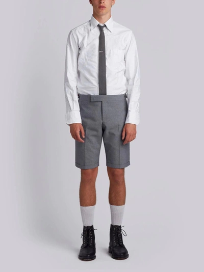 Shop Thom Browne Low Rise Skinny Shorts In Grey