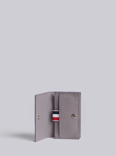 Shop Thom Browne Business Card Holder In Medium Grey Pebble Grain In Multicolour