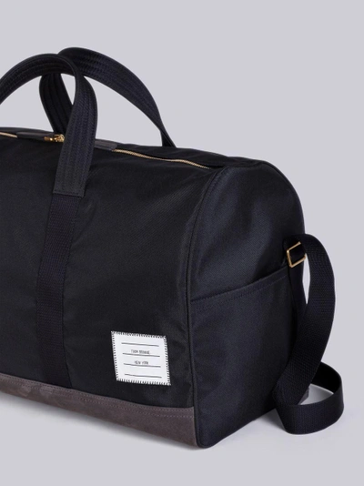 Shop Thom Browne Unstructured Holdall In Nylon And Suede In Black