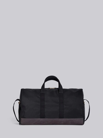 Shop Thom Browne Unstructured Holdall In Nylon And Suede In Black