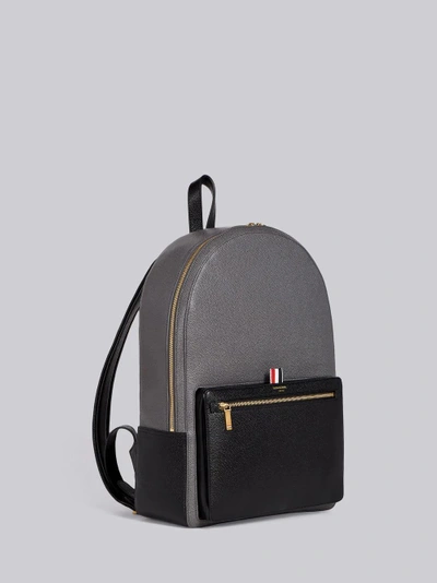 Shop Thom Browne Colorblocked Unstructured Backpack In Pebble & Calf Leather In Black