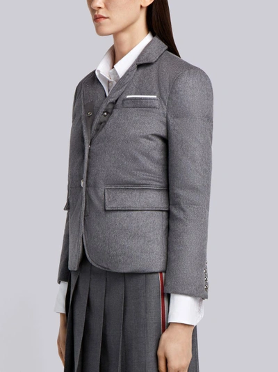 Shop Thom Browne Down-filled Cashmere Sport Coat In Grey