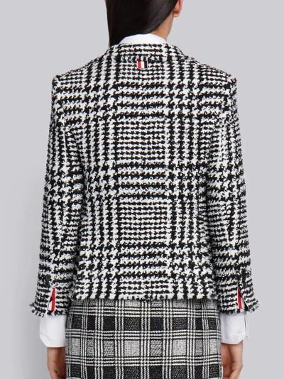 Shop Thom Browne Prince Of Wales Eyelash Sport Coat In Black