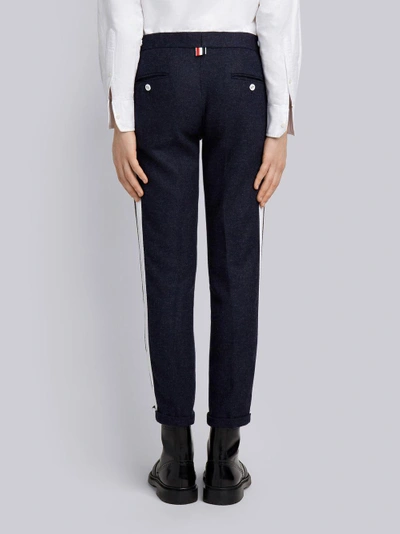 Shop Thom Browne Bicolor Unconstructed Skinny Wool Trouser In Grey