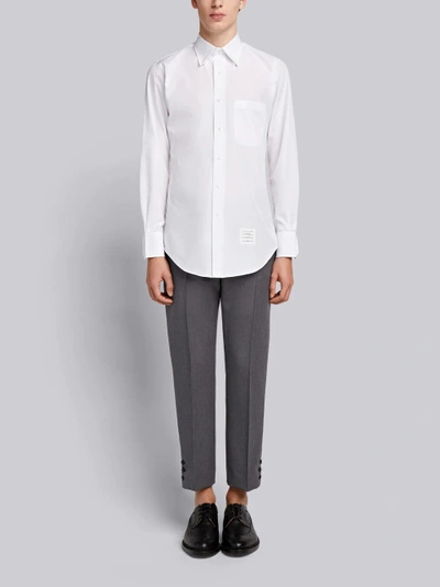 Shop Thom Browne Solid Poplin Dress Shirt In White