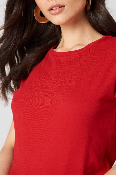 Shop Na-kd Stitch Tee - Red