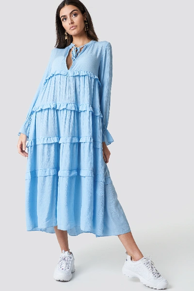 Shop Trendyol Flywheel Maxi Dress - Blue