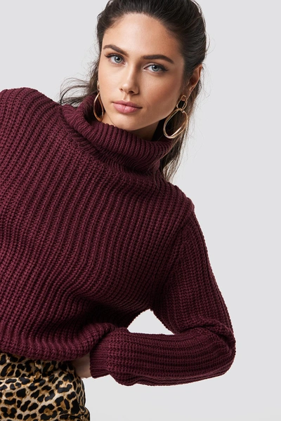 Shop Rut & Circle Tinelle Rollneck Knit Red In Wine Red