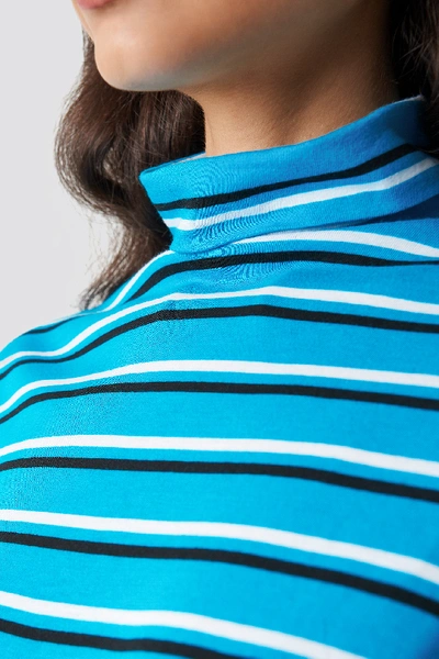 Shop Na-kd Wide Sleeve Polo Top - Blue In Turquoise