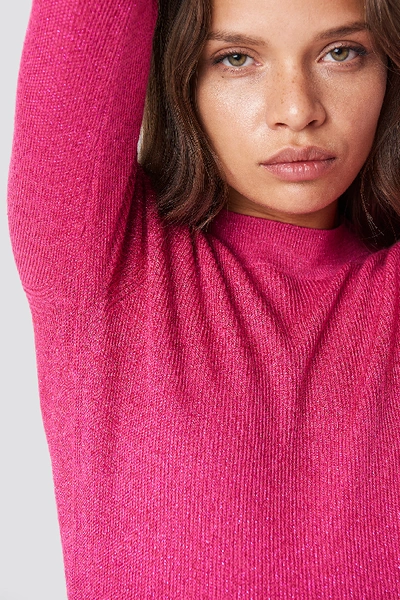 Shop Glamorous Knitted Glittery Jumper - Pink