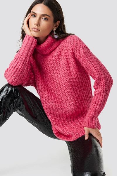 Shop Trendyol High Neck Polo Sweater - Pink