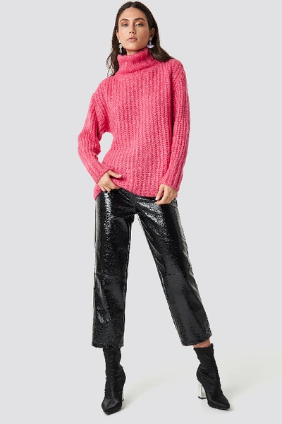 Shop Trendyol High Neck Polo Sweater - Pink