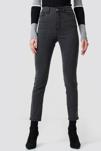 Shop Na-kd Highwaist Skinny Jeans Grey