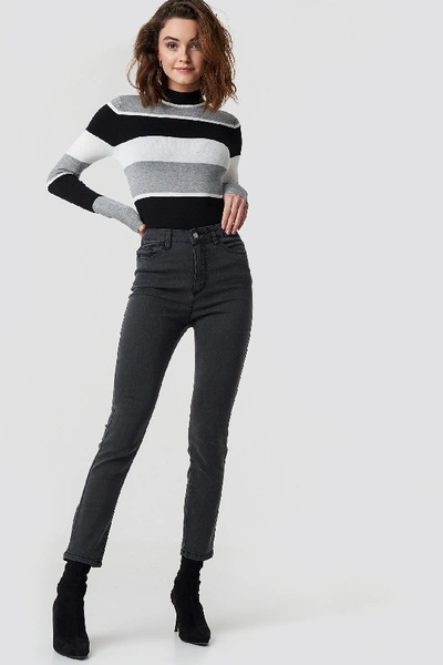 Shop Na-kd Highwaist Skinny Jeans Grey