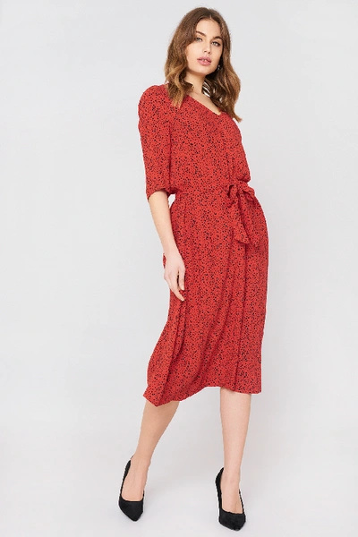 Shop Just Female Ellen Long Dress - Red, Multicolor In Red,multicolor