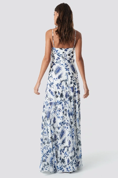 Shop Trendyol Flower Pattern Maxi Dress - White,multicolor In Ecru