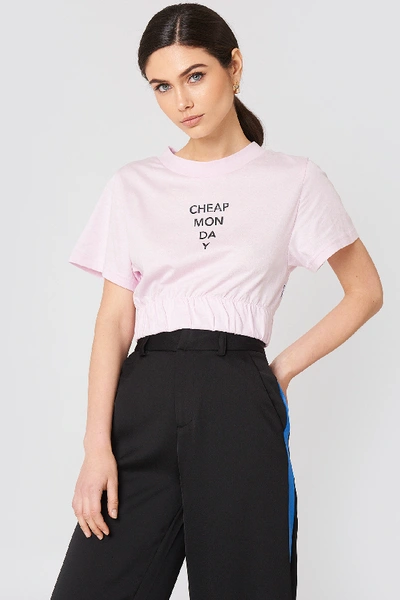 Shop Cheap Monday Crop Top Mirror Logo - Pink
