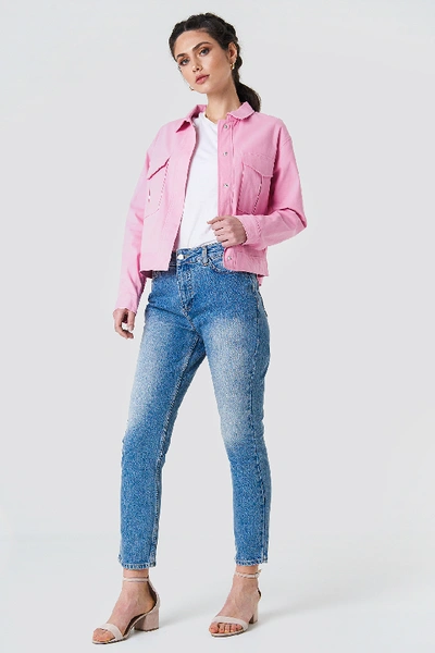 Shop Na-kd Cotton Short Jacket Pink