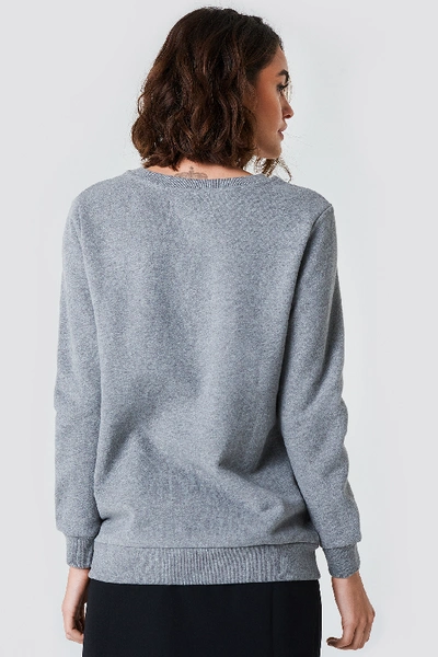 Shop Calvin Klein Crew Neck True Icon Sweatshirt Grey In Light Grey Heather