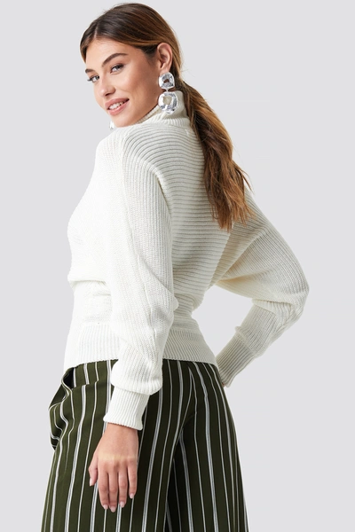Shop Na-kd Folded Knitted Sweater - Offwhite