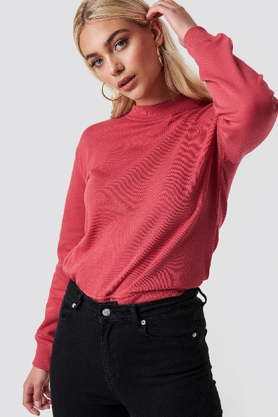 Shop Na-kd Basic Sweater Red In Washed Red