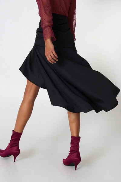 Shop Na-kd Asymmetric Frill Skirt - Black