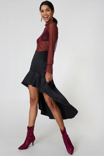Shop Na-kd Asymmetric Frill Skirt - Black