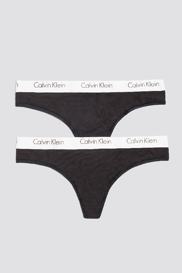 Calvin Klein 2-pack Thong Black | ModeSens