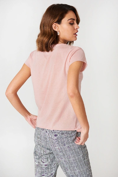Shop Na-kd Raw Edge Tee - Pink In Light Pink