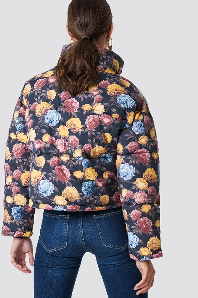 Shop Na-kd Short Padded Jacket Multicolor In Autumn Flowers