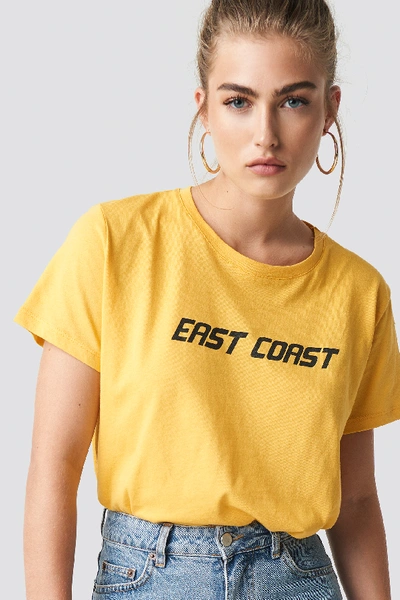 Shop Na-kd East Coast Oversized Tee - Yellow