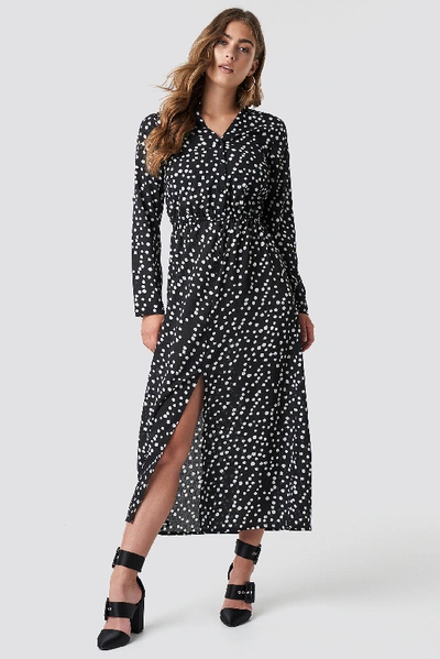 Shop Rut & Circle Dot Long Dress - Black In White Dots