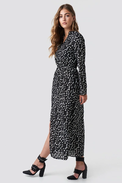 Shop Rut & Circle Dot Long Dress - Black In White Dots
