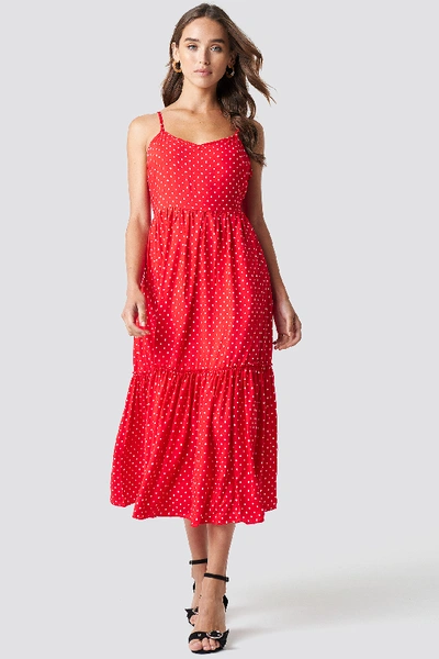 Shop Trendyol Shoulder Strap Midi Dress - Red