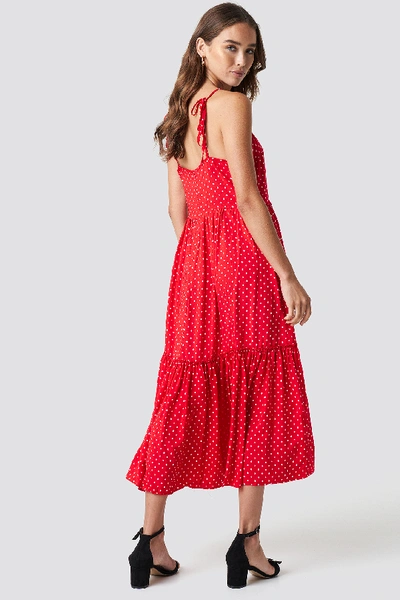 Shop Trendyol Shoulder Strap Midi Dress - Red